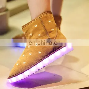 Wholesale Cool Light up Winter Snow Boots Ladies Fashion Led Shoes Woman thumbnail-6