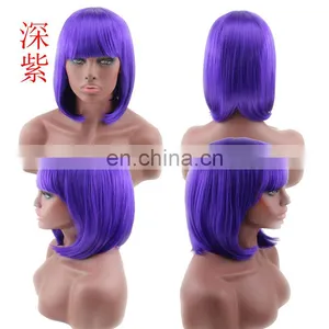 Fashion Party Blue Cosplay Wig Short Straight Synthetic Wig thumbnail-2
