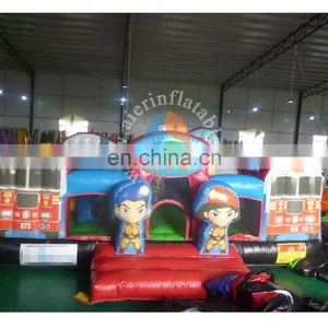 Factory Customized New Inflatable Firetruck Playground for Sale thumbnail-1