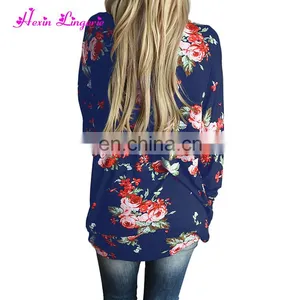 Hot Selling Boho Irregular Long Sleeve Wrap Floral Cardigan 2017 Women thumbnail-1