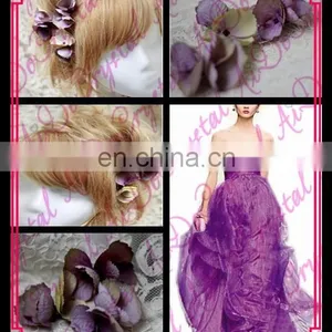 Aidocrystal Purple Wedding Party Hair Accessories Purple Hair Clip Floral Tiaras thumbnail-1