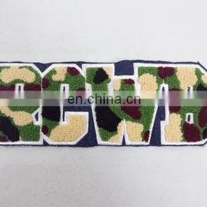 Camouflage Pattern Sweatshirt With Chenille Patch/Stylish Camouflage Pattern With Chenille Patch Custom Design Embroidery Patch thumbnail-1