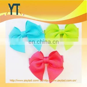 Three Color Hair Bow With Alligator Clip thumbnail-2