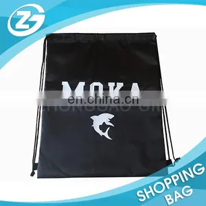 Small Size Cheap New Year Promotion Black Polyester Draw String Backpacks for Kids thumbnail-2
