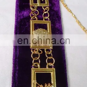 MASONIC REGALIA OES ORDER OF EASTERN STAR GOLDEN METAL CHAIN COLLAR thumbnail-4