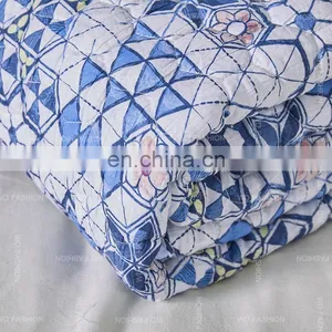 Printed Chinese Brake Herb Brushed Microfiber Polyester Fabric Bedsheets Quilted Bedspread Bedding Set thumbnail-6