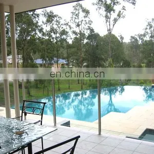 Frameless Glass Balustrades Spigots Stainless Steel Swimming Outdoor Glass Fence thumbnail-4