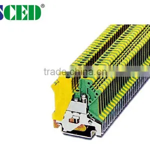 Euro Type Din Rail Mounted Ground Earth Terminal Block 5.20mm Terminal Width thumbnail-1