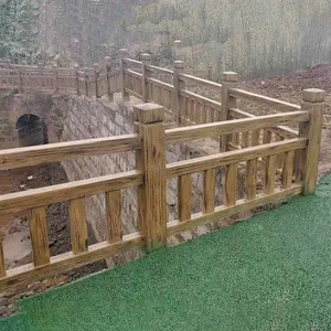 Cement Imitation Wood Fence, Imitation Vine Ancient Wood Bark Concrete Railing, for Scenic Spots, Bridges, New Rural Areas, Rivers, Fishponds thumbnail-5