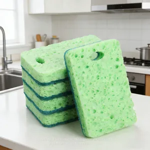 Super Absorbent Delicate Surface Safe Cellulose Sponge No Scratch Dishwashing Pad thumbnail-1