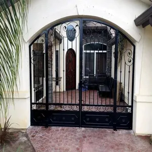 Custom Villa Entrance Gates With Matching Ornamental Fence - CAD Design Service Included thumbnail-2
