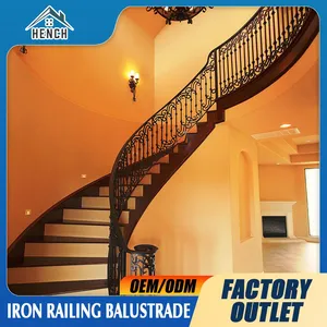 Home Villa Wrought Iron Railing Balcony Balustrades Stair Fence For Sale thumbnail-1