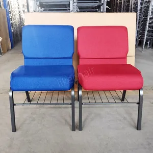 Heavy Duty High Quality Steel Frame Comfortable Padded Commercial Theater Chair thumbnail-1