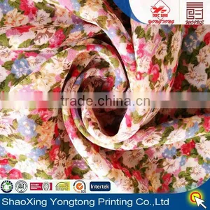 Chiffon Fabric Print Flower Design for Woman Garment thumbnail-1
