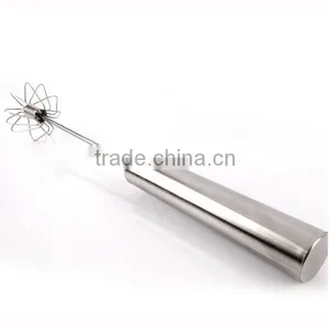 Factory Price 14'' Long Stainless Steel +silicone Hand Press Egg Beater Semi-automatic Rotation Egg Whisk thumbnail-6