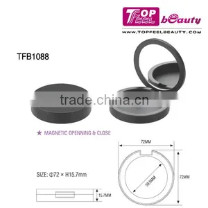 Top Selling Products 2015 Black Magnetic Powder Compact Round Cosmetic Packaging With Mirror thumbnail-2