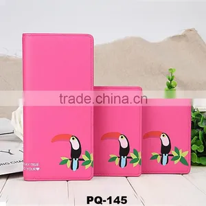 5 Colors Latest Cute Cartoon Woodpecker Pattern Leather Young Girl Wallet thumbnail-1