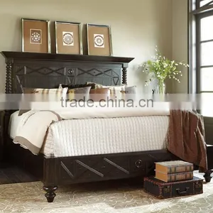 American Modern Design Solid Wood Bed and Nightstand King Size Bed Quality Choice thumbnail-1
