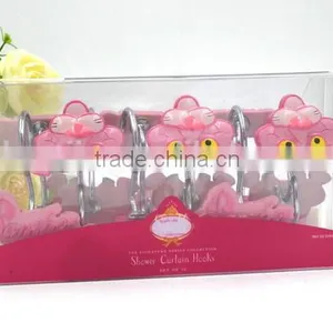 Pink Sphere Polyresin Bathroom Shower Curtain Hooks thumbnail-6
