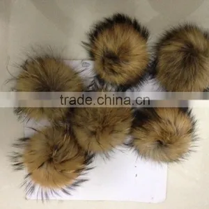 Factory Wholesle 100% Genuine Raccoon Pom Pom Fur Balls for Shoes Ornament thumbnail-2