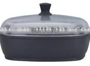 28cm Die Cast Aluminium Square Pan With Cast Glass Lid thumbnail-1