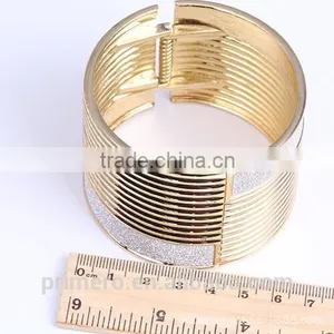 New Punk Gold Plated Bangle Jewelry Sticker Color Wider Cuff Bracelets For Women thumbnail-3