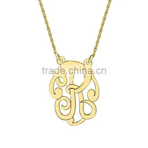 Personalized Monogram Necklace Custom Jewelry Any Initial Monogram Necklace Letter Pendant thumbnail-3