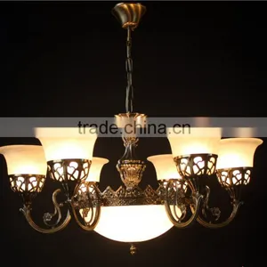 Large Bronze Chandelier Coozen Wrought Iron Retro Rustic Lighting Fixture thumbnail-3