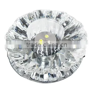 3W AC85-265V LED Spot Light 210LM Crystal Shade +Stainless Steel Chassis for Corridor Washroom thumbnail-2
