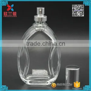 110ml Bestselling Oblate Round Transparent Glass Perfume Bottle With Crimp Neck Supplier's Choice thumbnail-1