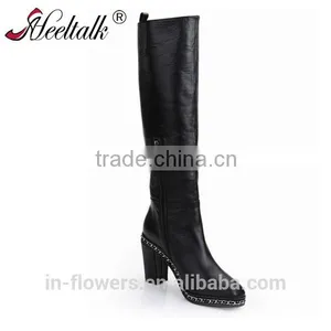 Top Quality OEM ODM Custom High Heel Knee High Boots Italian Leather Boots thumbnail-3
