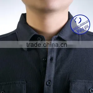 Custom Walf Checks Fabric Mens Polo Shirt Design With Epaulet and Pockets thumbnail-4