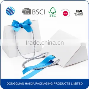 Fashion Design Customer Logo Paper Handbags, Pure Color Hand Bag thumbnail-1