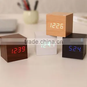 Promotion Wooden Clock Office Square Clock With 3 Alarms thumbnail-2