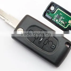 Factory OEM Remote Key for Citroen 3 Button Flip Car Key Shell With 206 Blade 433MHz ID46 Transponder Chip thumbnail-1