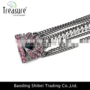 2016 Fashion New Design Pink Rhinestone Luxury Alloy Bracelet for Elegant Women Wholesale thumbnail-1