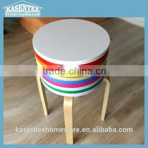 White Color Bent Plywood Stool Bent Wood Round Stool thumbnail-2
