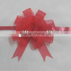 HOT SALE ! Red Organza Mesh Butterfly Gift Pull Bow thumbnail-1
