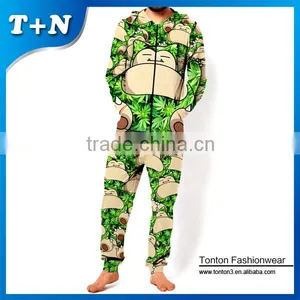 Plus Size Denim Adult Fleece Jumpsuits Pajamas thumbnail-1
