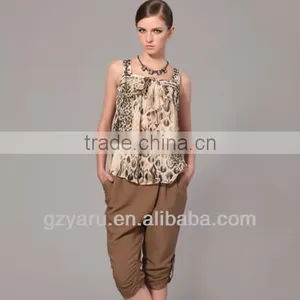 Leopard Grain Width Strapless Bowknot Condole Belt Vest thumbnail-1