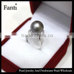Fine Design Pearl Price Wholesale Round Pearl Ring Real 925 Silver Ring thumbnail-1