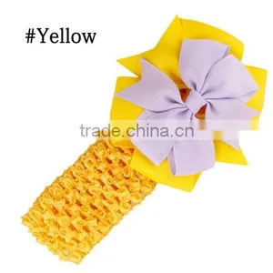 Kids Chiffon Flower Headband Children Accessories Baby Widen Headwear Hair Band thumbnail-6