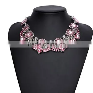 Alloy Flower Crystal Acrylic Hot Fashion Women Jewelry Necklace Chain Statement thumbnail-5