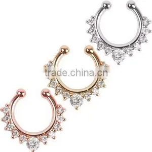 Septum Clicker Surgical Steel Nose Body Ring Hoop Piercing Jewelry Unisex thumbnail-1