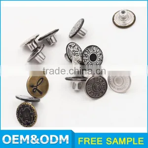 20mm Denim Metal Shank Custom Jeans Engraved Buttons thumbnail-3