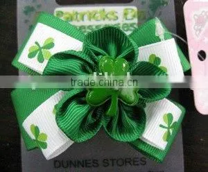St. Patrick's Day Bows Old Fashion Hair Clip Design thumbnail-1