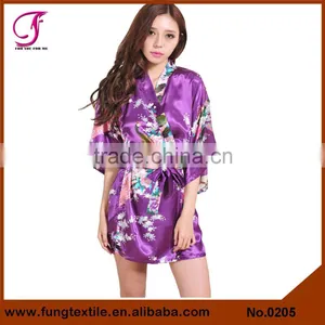 0208 Short Hot Sale Product Silk Robe for Wedding thumbnail-6