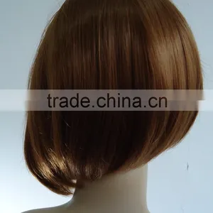 Female Short Straight Bob Wig Red Color Heat Resistant Fiber Realistic Wig African American Wig For Black Women thumbnail-4