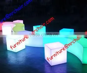 Shanghai Event Rental Furniture Acrylic Lounge LED Light Sitting Cube Seat thumbnail-2