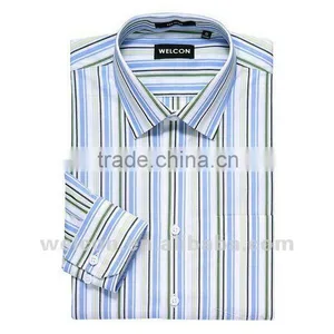 100% Cotton no Iron Long Sleeve Classic Stripe Dress Men's Business Shirts thumbnail-1